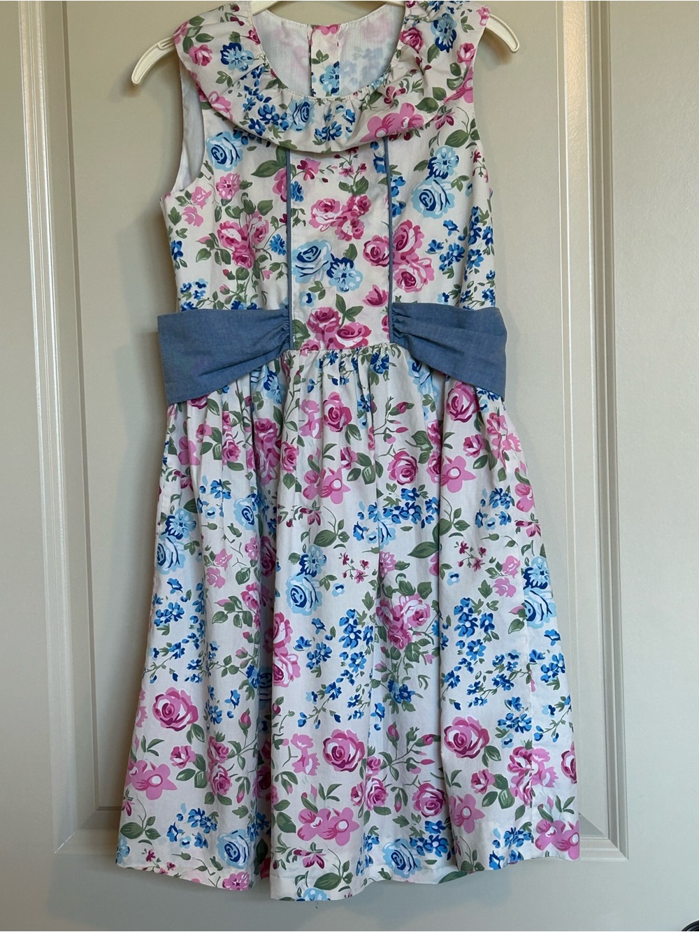 Sz10-12 Kelly’s Kids Floral English Cottage Rose Print Dress